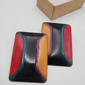 1980 color block statement‎ earrings